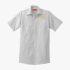 Short Sleeve Striped Industrial Work Shirt Thumbnail